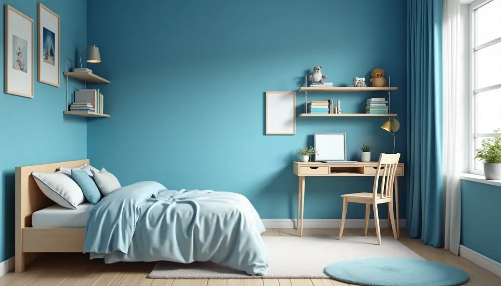 Coole Wandgestaltung fürs Jugendzimmer in Blau