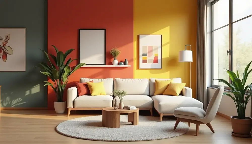 Ideen zur Wandgestaltung: Wohnzimmer mit Farbe kreativ gestalten