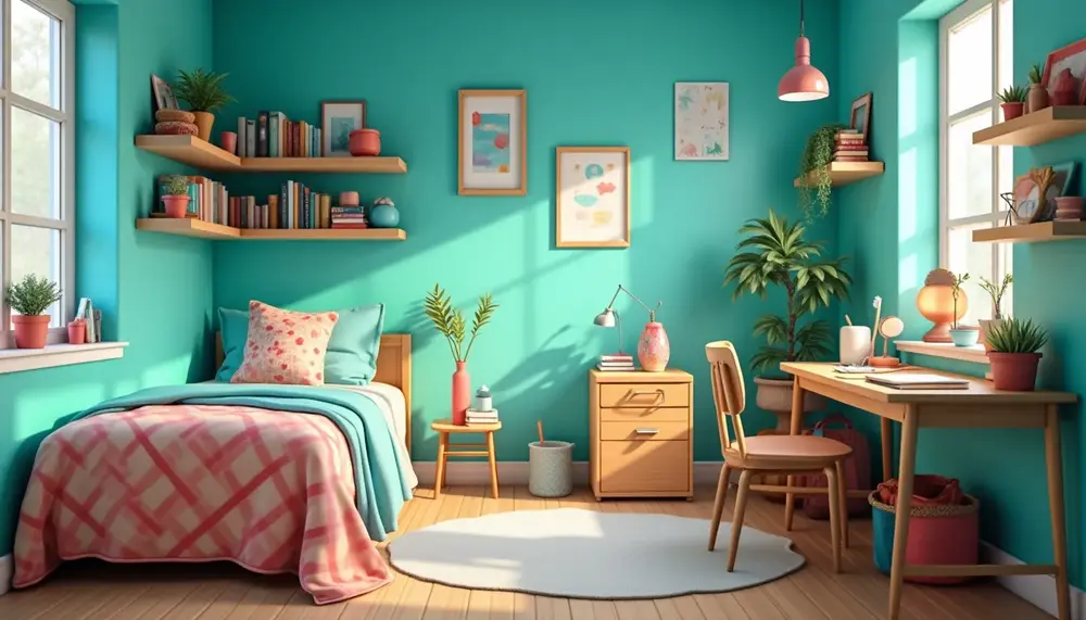 So gelingt Ihnen die perfekte Wandgestaltung im Jugendzimmer in Türkis