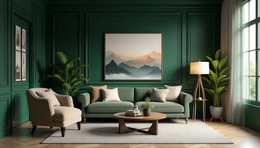 Wandgestaltung in Dunkelgrün: Elegante Akzente für Ihr Zuhause